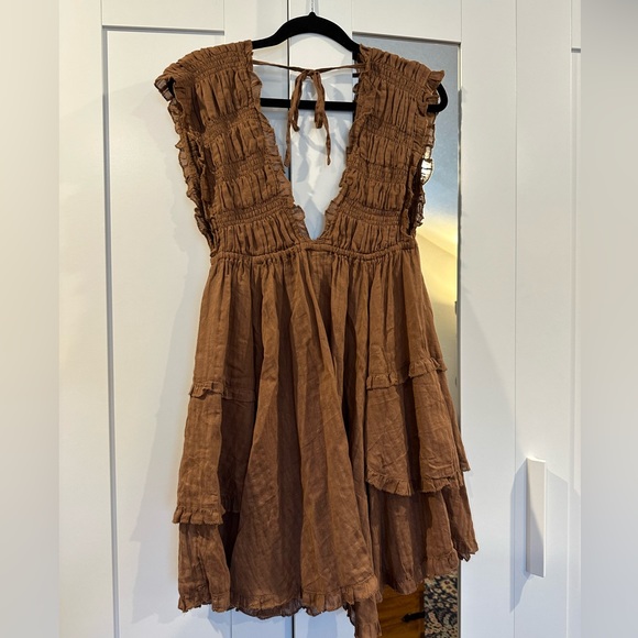 Asos Shirred Frill Beach Mini Dress - Picture 7 of 7